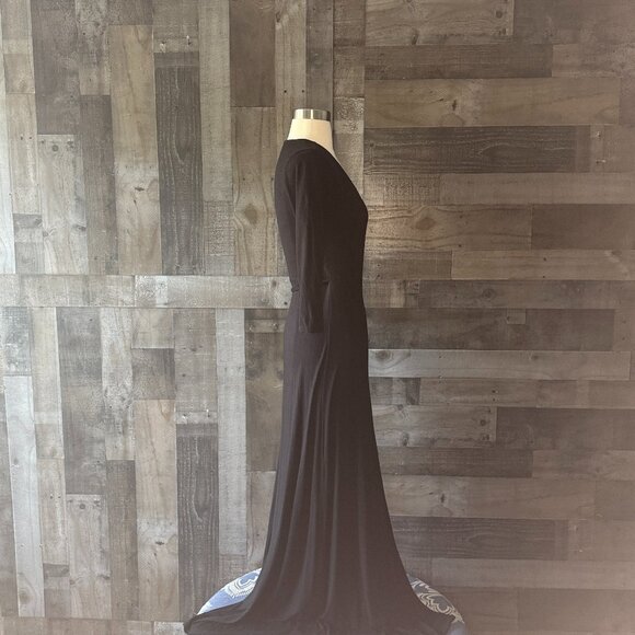 Lulu's black wrap dress small 3/4 sleeves elegant minimalist whimsigoth witchy - Picture 7 of 10